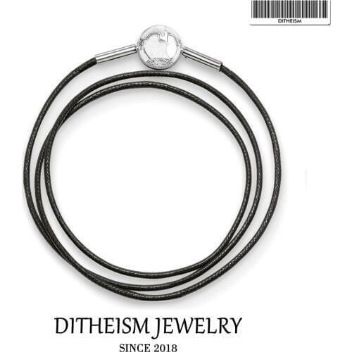 Waxed Cotton Necklace Blackened Karma Chains, 2018 New Fashion 925 Sterling Silver Jewelry Trendy Gift For Men Women Boy Girls