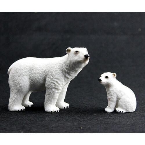PVC Animals World Polar Bear with Baby Staric Model Plastic Action Figures Toys Gift for Kids Early Education Toy