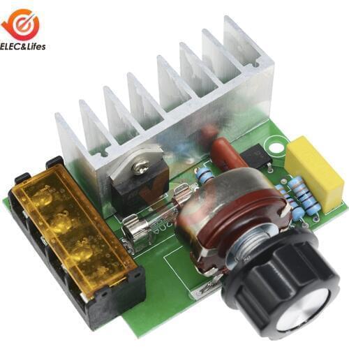 4000W 0-220V AC SCR Motor Speed Controller Dimmers Dimming Switch Electric Voltage Regulator With Temperature Insurance