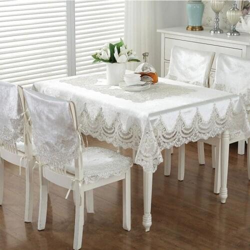 European Luxury Tablecloth Rectangular Coffee Table Lace Cover Towel Modern Tablecloth Wedding Fabric Chair Cover Cushion