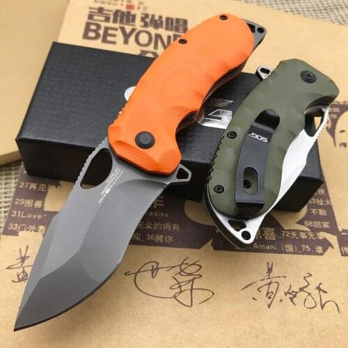 SOG 2 Styles Tactical Folding Knife G10 Handle D2 Blade Bearing Outdoor Camping Hunting Survival Pocket Knives EDC Multi Tools