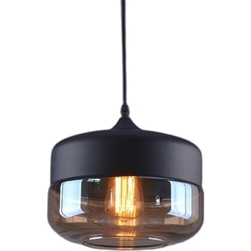Nordic Modern minimalist retro loft hanging glass Pendant Lamp Fixtures E27 LED Pendant light for Restaurant Bar Kitchen bedroom