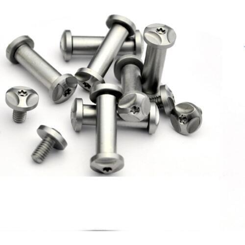 Special price 2 sets Diy Knife material Making knife Handle screw rivet Plum blossom Hollow stainless steel 20 size