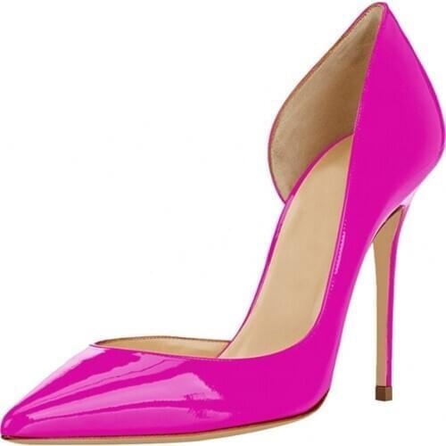 Women Pump Shoes Red Wedding Shoes Bridal Sapatos Nude High Heel Bride Bridesmaid Sexy Evening Party Shoes Pink Hot D014C