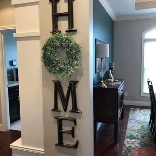 Opening promotion-Artificial Green Leaves Wreath - 17.5 Inch Front Door Wreath Shell Grass Boxwood Wreath For Wall Window Part