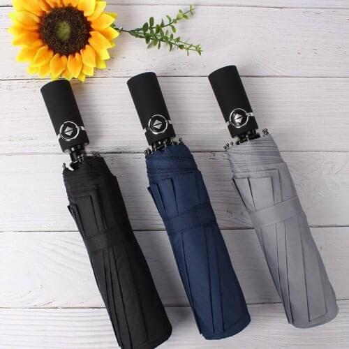 Windproof Umbrella Rain Women 3Folding Long Handle Business Umbrella Men Outdoor Durable Umbrellas