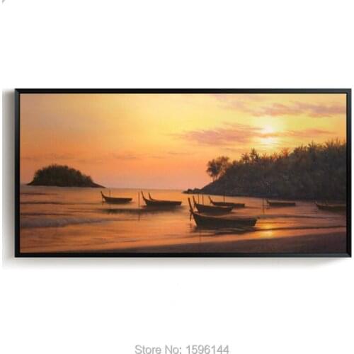 High-quality Hand painted canvas oil paintings Seascape Dusk Beach Modern Wall art Picture for living room Home decor #908