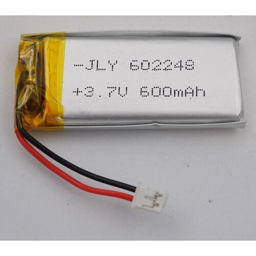 XINJ 3.7V 600mAh Li Lithium Polymer Rechargeable Li Po Battery 602248 2pin JST 2.0mm For GPS driving recorder bluetooth speaker