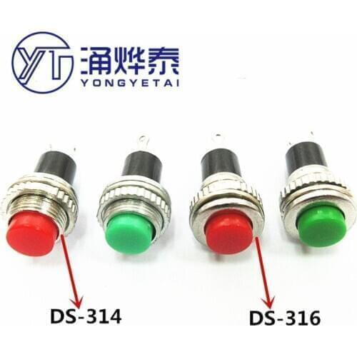 YYT 10PCS 10MM small button switch DS-316 DS-314 lock-free self-resetting doorbell horn switch button switch
