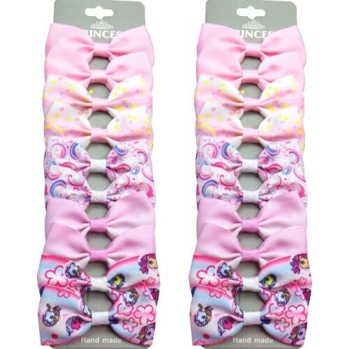 20PCS/Lot Lovely 5 Styles Pinks Hairpins Grosgrain Ribbon Bow Clips 2020 Korean Creativity Hair Accessories For Baby Girls NEW