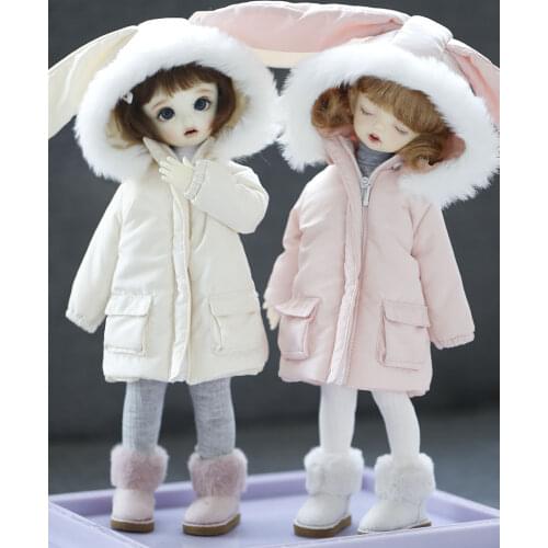 1/6 SD Yosd BJD baby coat accessories jacket winter cute rabbit cotton down jacket long doll clothes