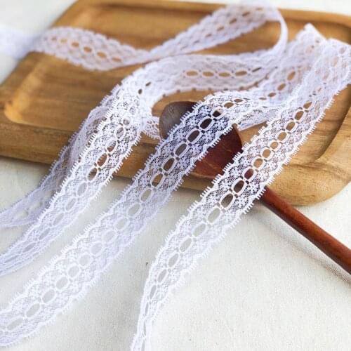 100yards 2.5cm Black white Embroidered mesh lace ribbon trim fabric doll necklace earrings dress DIY handmade craft accessories