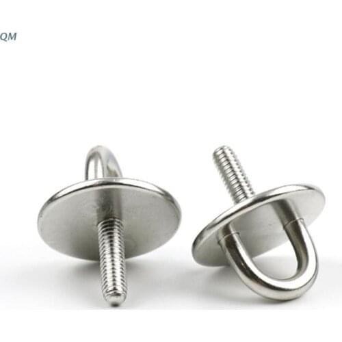 13MF 304 Stainless Steel Pad Eye Plate with Enclosed Hook Ceiling Hook Ring Hooks