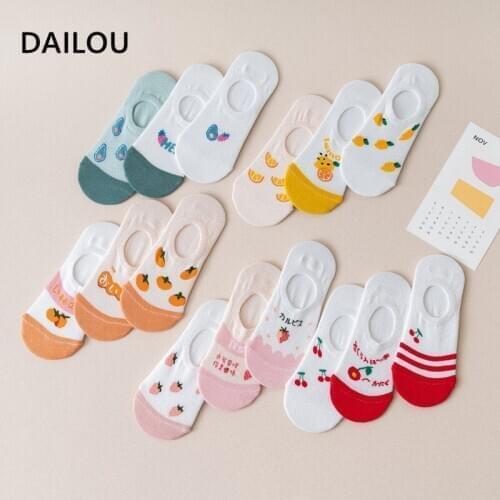 15 Styles Kawaii Fruit Cartoon Socks Women Ins Strawberry Orange Avocado Boat Socks Funny Happy Girl Pink Socks Christmas Gifts