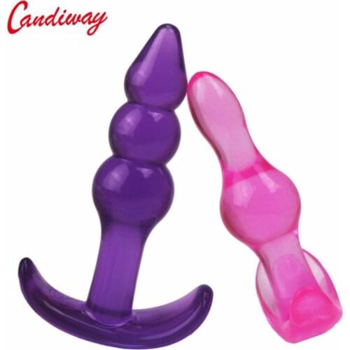 2pcs Butt Plug anal sex toys unsex Jelly bullying backyard Anal plug Mini Beads Adult Game gay Lesbian erotic toys sex products