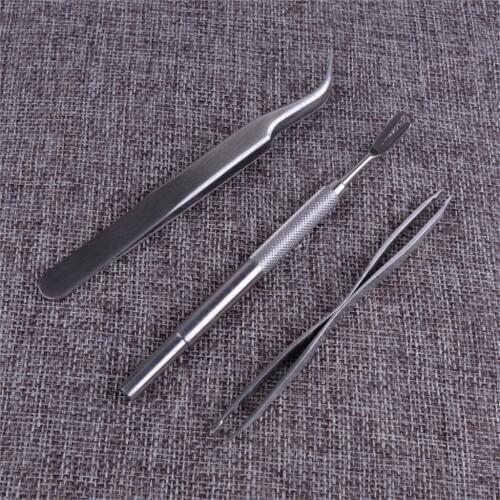 LETAOSK Quality 3 PCS Silver Stainless Steel Pet Dog Treatment Fleas Lice Fork Tweezers Clip Tick Remover Tool