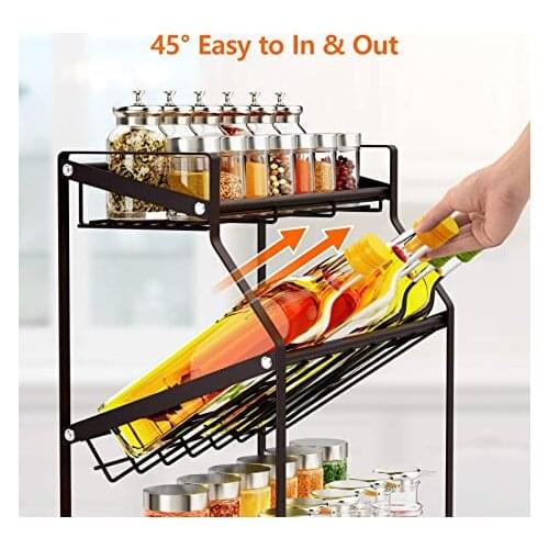 3 Layer Iron Metal Spice Storage Rack Spice Seasoning Holder Desktop Dish/Makeup Organizer Bathroom Rack Kitchen Accessories