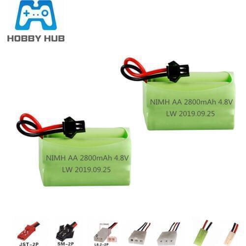4.8v 2800mah NiMH Battery For Rc toys Cars Boats Guns NI-MH AA 4.8v Rechargeable Battery Pack 1-10Pcs For RC boats