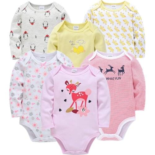 6PCS Infant Baby Girl Bodysuit Long Sleeve Cotton Baby Clothes Newborn body bebe infantil Clothing 6PCS Toddler Baby Clothing