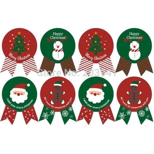 800pcs/lot Cute Christmas Theme series Badge Design DIY Multifunction Seal Sticker Gift Sticker Label