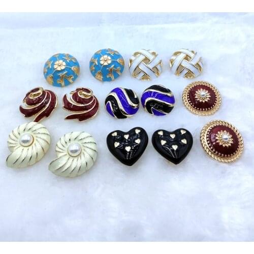 American fashion classic versatile temperament heterosexual color oil dripping court love retro French ear clip A62