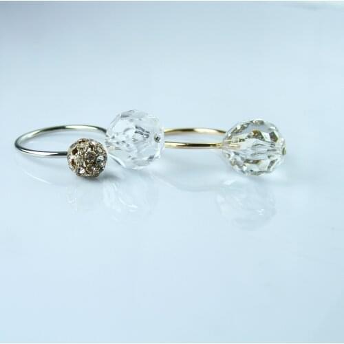 Free Shipping Clear Diamond with crystal Napkin Ring 4Pcs