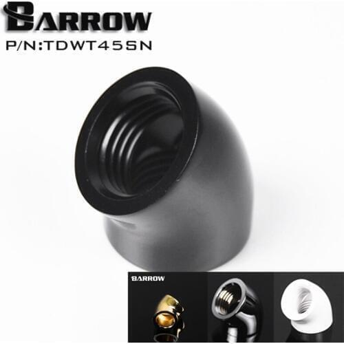 Barrow G1/4 Reversing Fitting 45 degree Adapter ( Female to Female ) for computer water cooling TDWT45SN