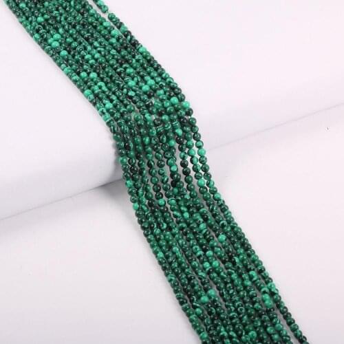 Natural Stone Beads Round Malachite Stone Loose Beaded for Jewelry Making Beadwork DIY necklace Bracelet Accessories Wholesale