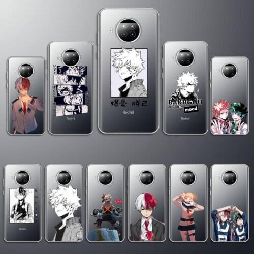 My Hero Academia deku bakugou Boku Phone Case Transparent for Xiaomi mi Redmi note 10 t 8 9 pro lite 11 Samsung S 8 9 10 20