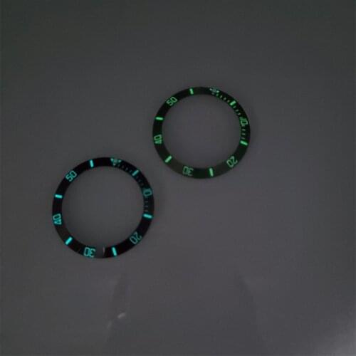 Black/Green Luminous Mens Watches Replace Accessories Watch Face luminescence Ceramic Bezel Insert For 40mm Sub Automatic 38mm