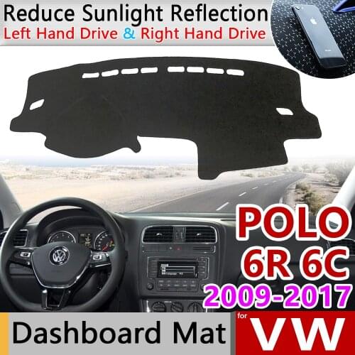 For Volkswagen VW POLO 6R 6C 2009~2017 5 MK5 Anti-Slip Mat Dashboard Cover Pad SunShade Dashmat Carpet Car Accessories 2012 2015
