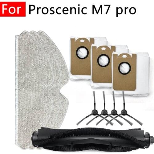For Proscenic M7 PRO M8 Sweeping Vacuum Cleaner Home Accessories Hepa Filter Mop Rag Side Main Brush Dust Bag Replacement Parts