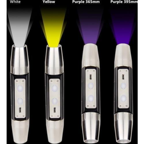UV Led Flashlight 395nm 365nm Ultra Violets Ultraviolet Lanterna 4 lights Invisible Torch Pet Stains Hunting Marker Jade Checker
