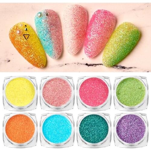 Mtssii Gradient Shiny Nail Glitter Powder Laser Sparkly Nail Art Chrome Pigment Silver DIY Manicure Nail Art Decoration