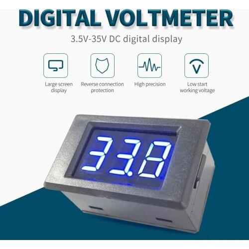 1PC/5PCS DC 3.5 V-35 V Voltage Meter Digital Yellow LED Display 0.36 Inch Volt Tester Reverse Protection