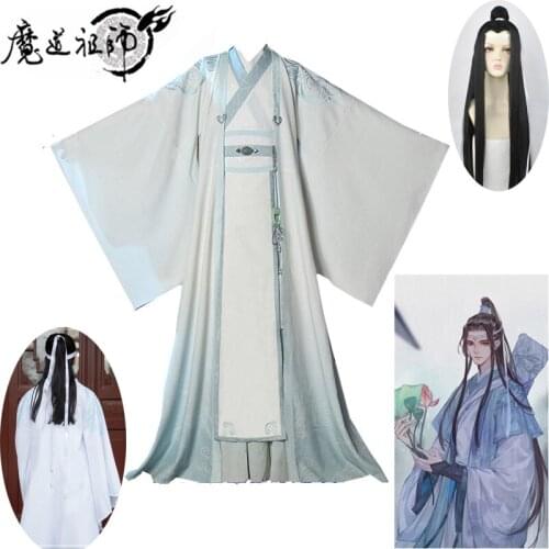 Lan Wangji Cosplay Costumes Mo Dao Zu Shi Original LanZhan Ancient Costume Wig Grandmaster of Demonic Cultivation Costume