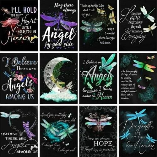 5D Diamond Painting Kits Dragonfly Full Round With AB Drill Embroidery Cartoon Rhinestone Pictures Home Decor Diamond Art Gift