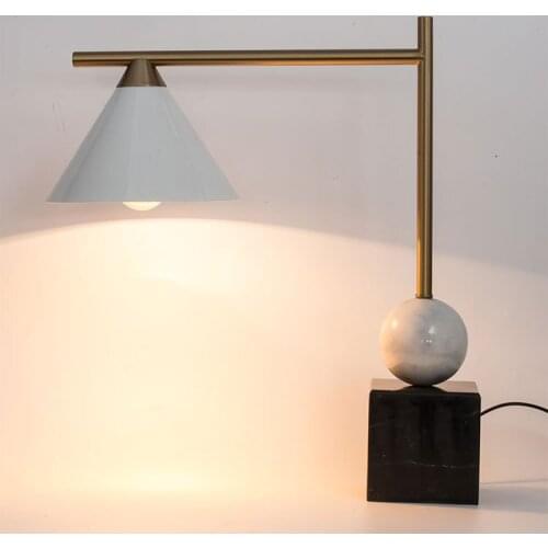 Modern ball marble desk lamp atmosphere living room light luxury study living room bedroom simple European desk lamp