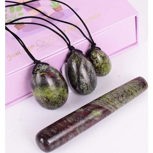 Natural Jasper Yoni Eggs Massage Wand Tool Box Set Kegel Exercise Vaginal Muscle Training Massager Original Stone Crystal egg