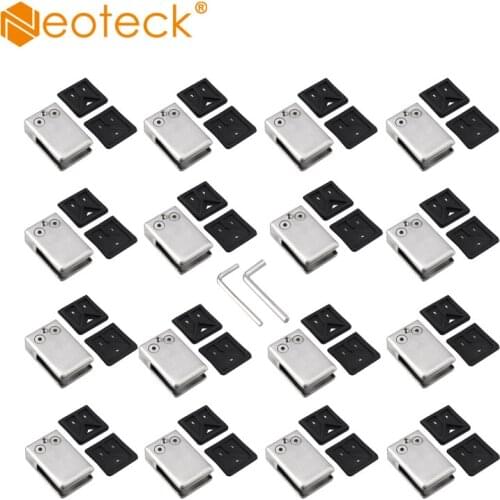 Neoteck Stainless Steel Square 304 Glass Clip Clamp Bracket Flat Back For Handrail 10-12mm