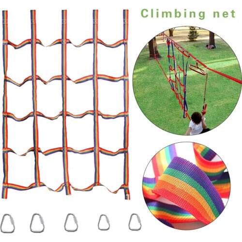Nylon Children Climbing Net Swingset Backyard Outdoor Sports Treehouse