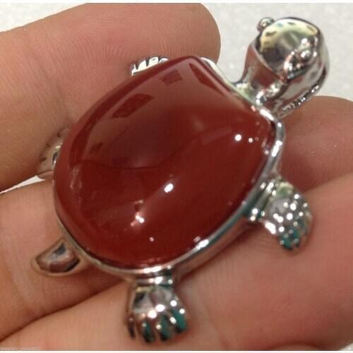 New Beautiful!Red Onyx Turtle Pendant