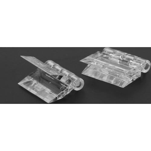 P15D 10Pcs Transparent Plastic Folding Hinges Durable Clear Acrylic Hinge Tools