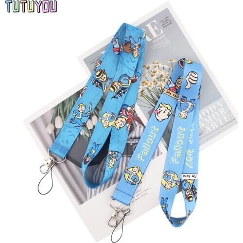 PC2363 Cartoon Fallout Man Creative Lanyard Badge ID Lanyards Mobile Phone Rope Key Lanyard Neck Straps Accessories