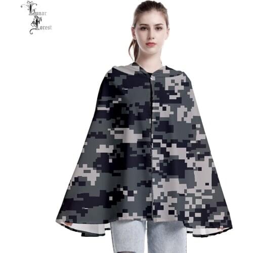 Camouflage 3D Printing Cloak Cape Women/Men Fashion Casual Cool Coat Costumes