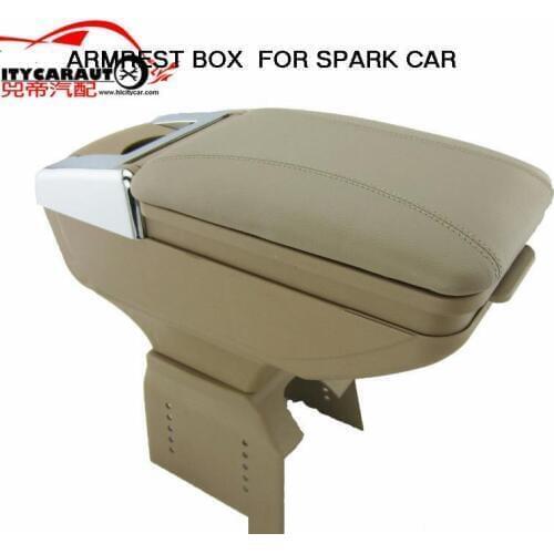 CITYCARAUTO BIGGEST SPACE+LUXURY+USB FOR SPARK Car armrest box central Storage content box with cup holder LED USB FIT FOR SPARK