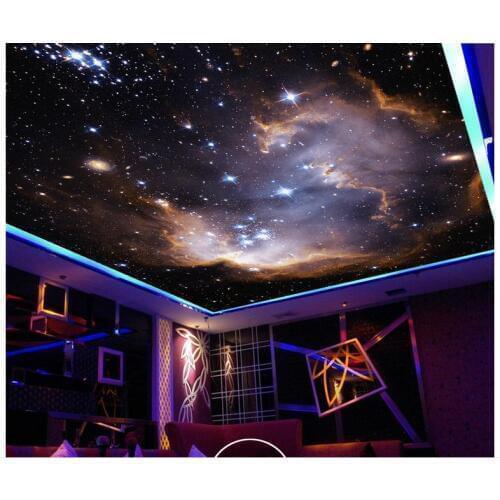 Custom photo wallpaper 3d ceiling murals wallpaper Fantasy universe smallpox ceiling murals Milky Way wall paper home decor