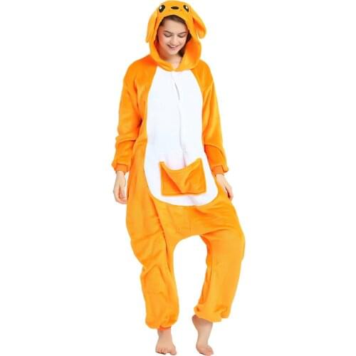 Kangaroo Onesies Unisex Winter Unicorn Koala Onesie Women Nightwear Stitch Anime Costume Adult Flannel Sleepwear Pajama