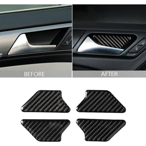 Carbon Fiber Steering Wheel Shift Paddle Pad Trim Door Bowl Panel Sticker For VW golf 6 2008-2012 gti R MK6 Scirocco 2009-2016