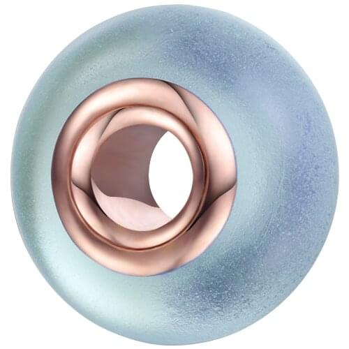 Fits Orignal 925 Charms Bracelet Matte Blue Murano Glass Charm Sterling Silver Jewelry Woman DIY Fashion Mothers Day Beads